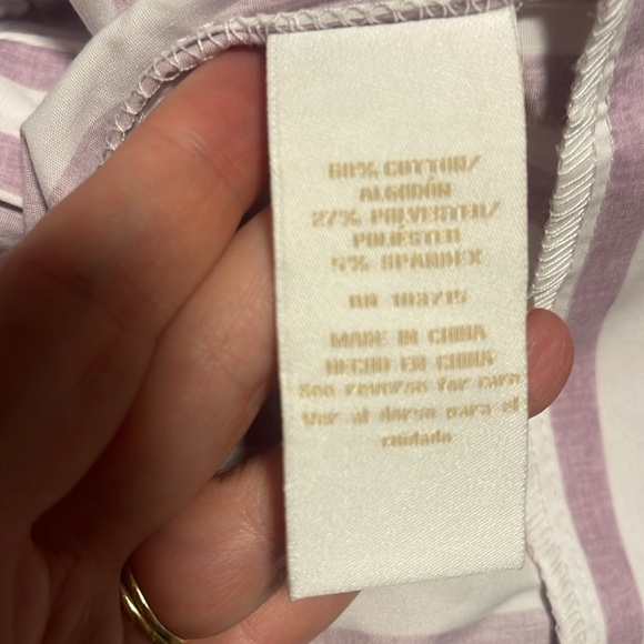Hope & Harlow striped button down cropped mixed stripe purple preppy nautical S - Picture 11 of 11